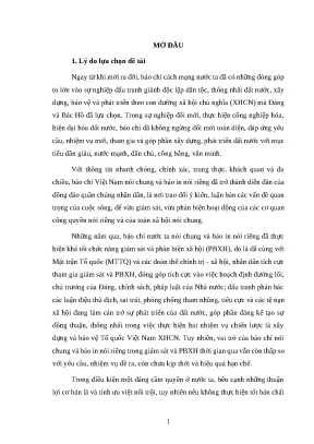 Luận án ts bch vai trò của báo in trong thực hiện chức năng giám sát và phản biện xã hội ở việt nam hiện nay khảo sát báo nhân dân báo lao động báo thanh niên báo xây dựng
