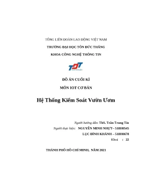 Đồ án cuối kì môn iot cơ bản hệ thống kiểm soát vườn ươm