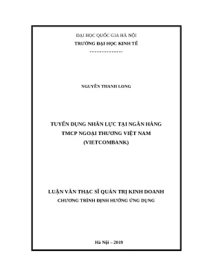 Luận văn tuyển dụng nhân lực tại ngân hàng tmcp ngoại thương việt nam vietcombank