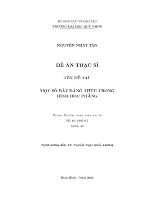 Một số bất đẳng thức trong hình học phẳng