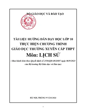 Tài liệu hướng dẫn dạy học lớp 10 thực hiện chương trình giáo dục thường xuyên cấp thpt môn lịch sử