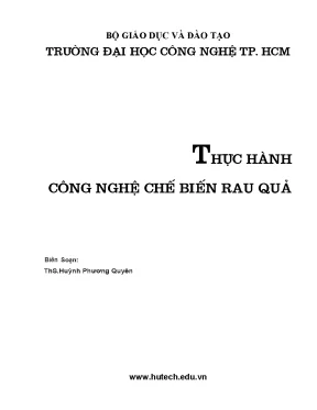 Thực hành công nghệ chế biến rau quả