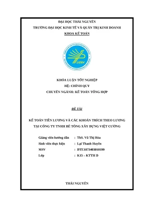 Khóa luận tốt nghiệp chuyên ngành kế toán tổng hợp