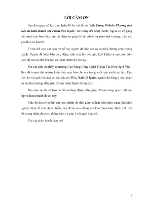 Xây dựng website thương mại điện tử kinh doanh mỹ phẩm trực tuyến full 10 điểm