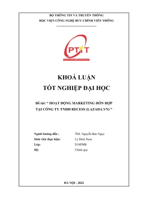 Hoạt động marketing hỗn hợp tại công ty tnhh recess lazada vn