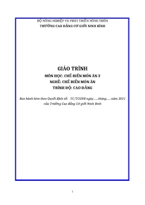 Giáo trình chế biến món ăn 2 nghề chế biến món ăn cao đẳng