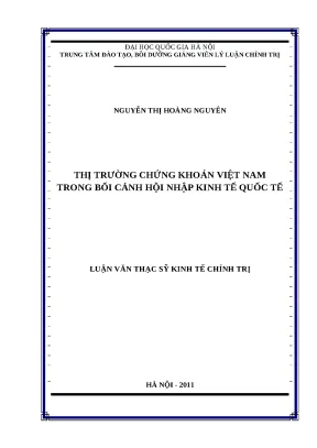 Luận văn thị trường chứng khoán việt nam trong bối cảnh hội nhập kinh tế quốc tế