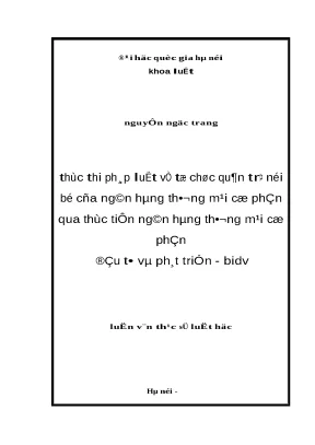 Luận văn thực thi pháp luật về tổ chức quản trị nội bộ của ngân hàng thương mại cổ phần qua thực tiễn ngân hàng thương mại cổ phần đầu tư và phát triển bidv