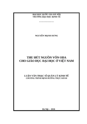 Luận văn thu hút nguồn vốn oda cho giáo dục đại học ở việt nam