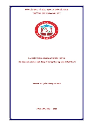 Tài liệu môn giáo dục quốc phòng và an ninh lớp 10