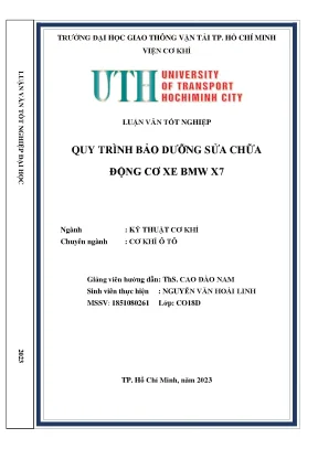 Quy trình bảo dưỡng sửa chữa động cơ xe bmw x7