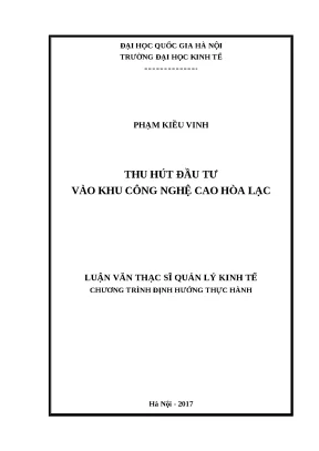 Luận văn thu hút đầu tư vào khu công nghệ cao hòa lạc