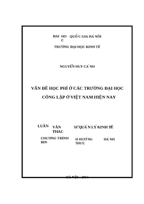 Luận văn vấn đề học phí ở các trường đại học công lập ở việt nam hiện nay