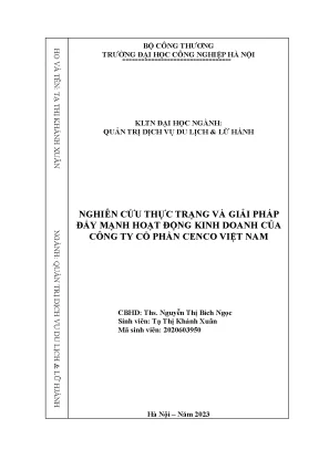 Nghiên cứu thực trạng và giải pháp đẩy mạnh hoạt động kinh doanh của công ty cổ phần cenco việt nam