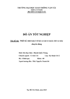 Thiết kế tính toán ô tô kéo sơ mi rơ moóc chở xe máy