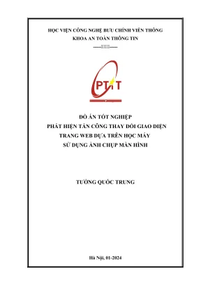 Phát hiện tấn công thay đổi giao diện trang web dựa trên học máy sử dụng ảnh chụp màn hình