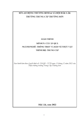 Giáo trình cây ăn quả nghề trồng trọt và bảo vệ thực vật trung cấp