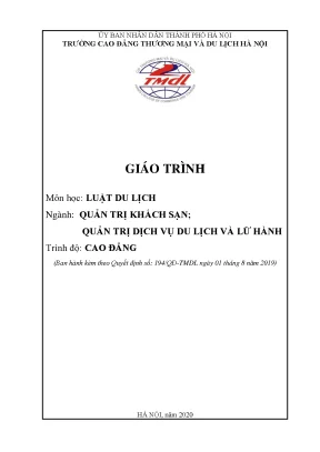 Giáo trình luật du lịch ngành quản trị khách sạn quản trị dịch vụ du lịch và lữ hành trình độ cao đẳng