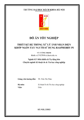 Đồ án tốt nghiệp thiết kế hệ thống xử lý ảnh nhận diện khớp ngón tay người sử dụng raspberry pi