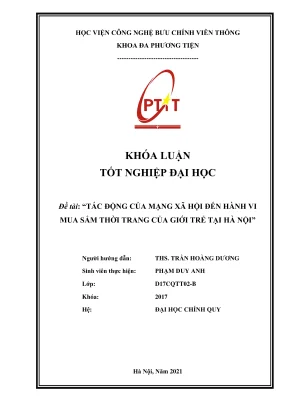 Nghiên cứu tác động của mạng xã hội đến hành vi mua sắm thời trang của giới trẻ tại hà nội