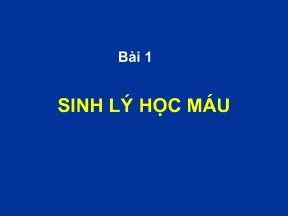 Sinh lý sinh lý học máu