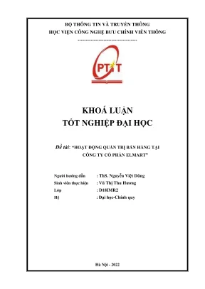 Hoạt động quản trị bán hàng tại công ty cổ phần elmart