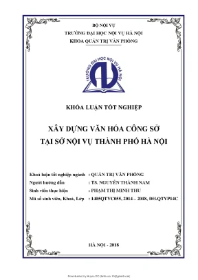Khóa luận tốt nghiệp xây dựng văn hóa công sở tại sở nội vụ thành phố hà nội