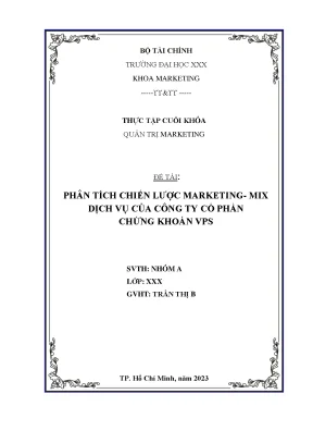 Đồ án tốt nghiệp quản trị marketing phân tích chiến lược marketing mix dịch vụ của công ty cổ phần chứng khoán vps