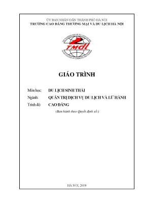 Giáo trình du lịch sinh thái ngành quản trị dịch vụ du lịch và lữ hành trình độ cao đẳng