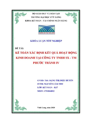 Khoá luận kế toán xác định kết quả kinh doanh tại công ty tnhh sx tm phước thành iv