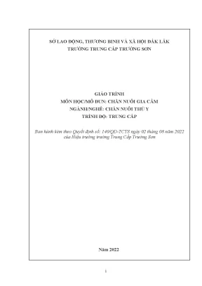 Giáo trình chăn nuôi gia cầm nghề chăn nuôi thú y trung cấp