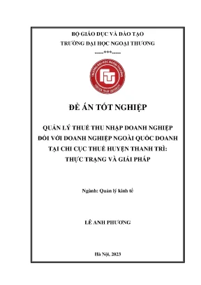 Quản lý thuế thu nhập doanh nghiệp đối với doanh nghiệp ngoài quốc doanh tại chi cục thuế huyện thanh trì thực trạng và giải pháp