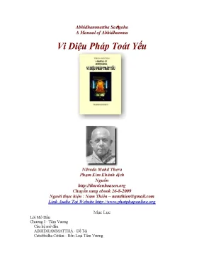 Abhidhammattha sa ṅgaha a manual of abhidhamma vi diệu pháp toát yếu