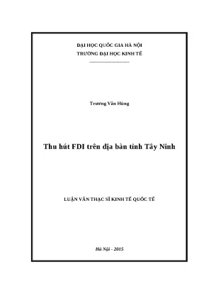 Luận văn thu hút fdi trên địa bàn tỉnh tây ninh