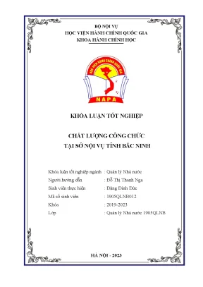 Khoá luận chất lượng công chức tại sở nội vụ tỉnh bắc ninh