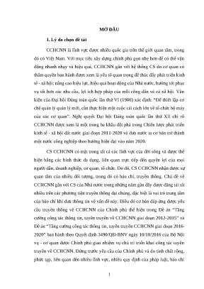 Luận án ts bch báo chí truyền thông chính về sách cải cách hành chính nhà nước việt nam