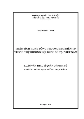 Luận văn phân tích hoạt động thương mại điện tử trọng thị trường nội dung số tại việt nam