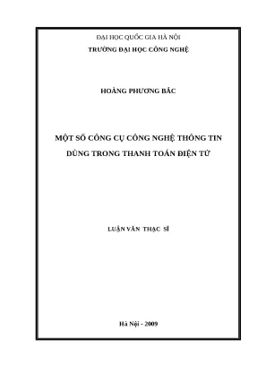 Luận văn một số công cụ công nghệ thông tin dùng trong thanh toán điện tử