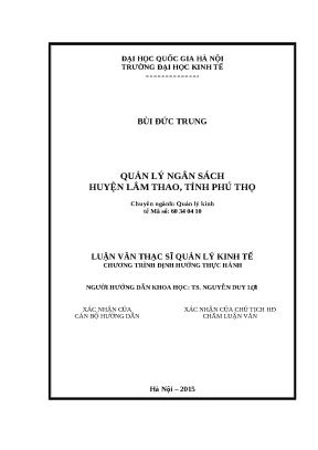 Luận văn quản lý ngân sách huyện lâm thao tỉnh phú thọ