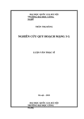 Luận văn nghiên cứu quy hoạch mạng 3g