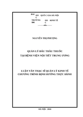 Luận văn quản lý đấu thầu thuốc tại bệnh viện nội tiết trung ương