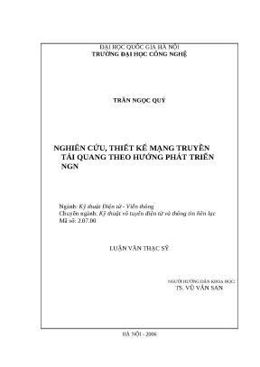 Luận văn nghiên cứu xây dựng mạng truyền tải quang theo hướng phát triển ngn
