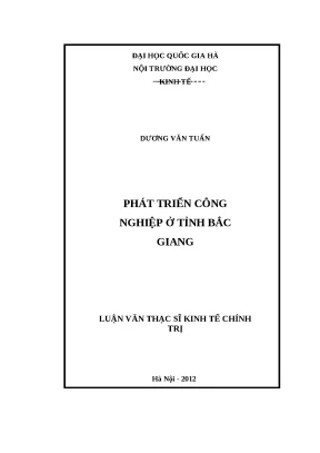 Luận văn phát triển công nghiệp ở tỉnh bắc giang