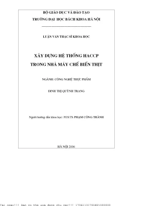 Xây dựng hệ thống hap trong nhà máy hế biến thịt