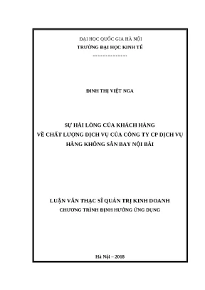 Luận văn sự hài lòng của khách hàng về chất lượng dịch vụ của công ty cp dịch vụ hàng không sân bay nội bài