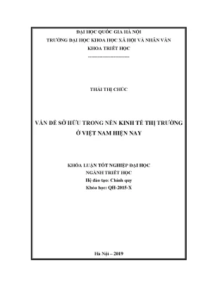 Khóa luận vấn đề sở hữu trong nền kinh tế thị trường ở việt nam hiện nay