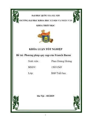 Khóa luận phương pháp quy nạp của francis bacon