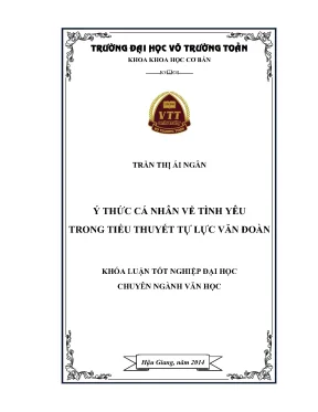 Khóa luận tốt nghiệp văn học ý thức cá nhân về tình yêu trong tiểu thuyết tự lực văn đoàn