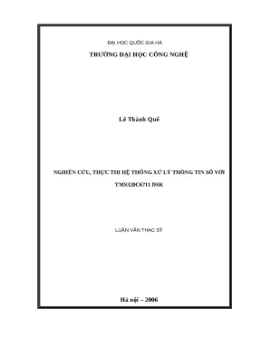 Luận văn nghiên cứu thực thi hệ thống xử lý thông tin số với tms320c6711 dsk