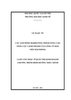 Luận văn các giải pháp marketing nhằm nâng cao năng lực cạnh tranh của công ty bảo việt hải phòng